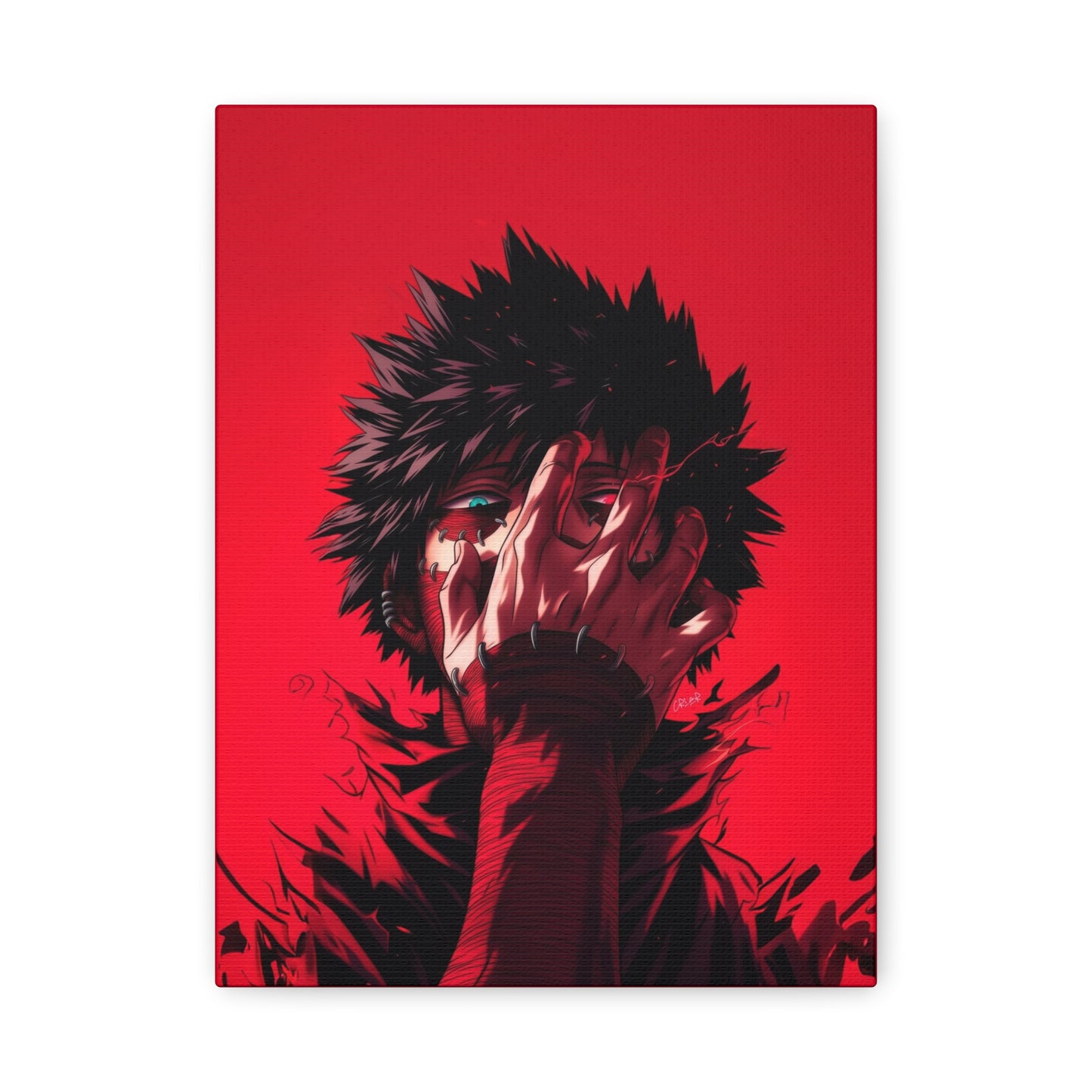 Anime Character Matte Canvas Wall Art – 9" x 12" Red Aesthetic Room Decor