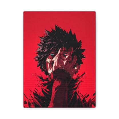 Anime Character Matte Canvas Wall Art – 9" x 12" Red Aesthetic Room Decor