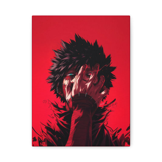 Anime Character Matte Canvas Wall Art – 9" x 12" Red Aesthetic Room Decor