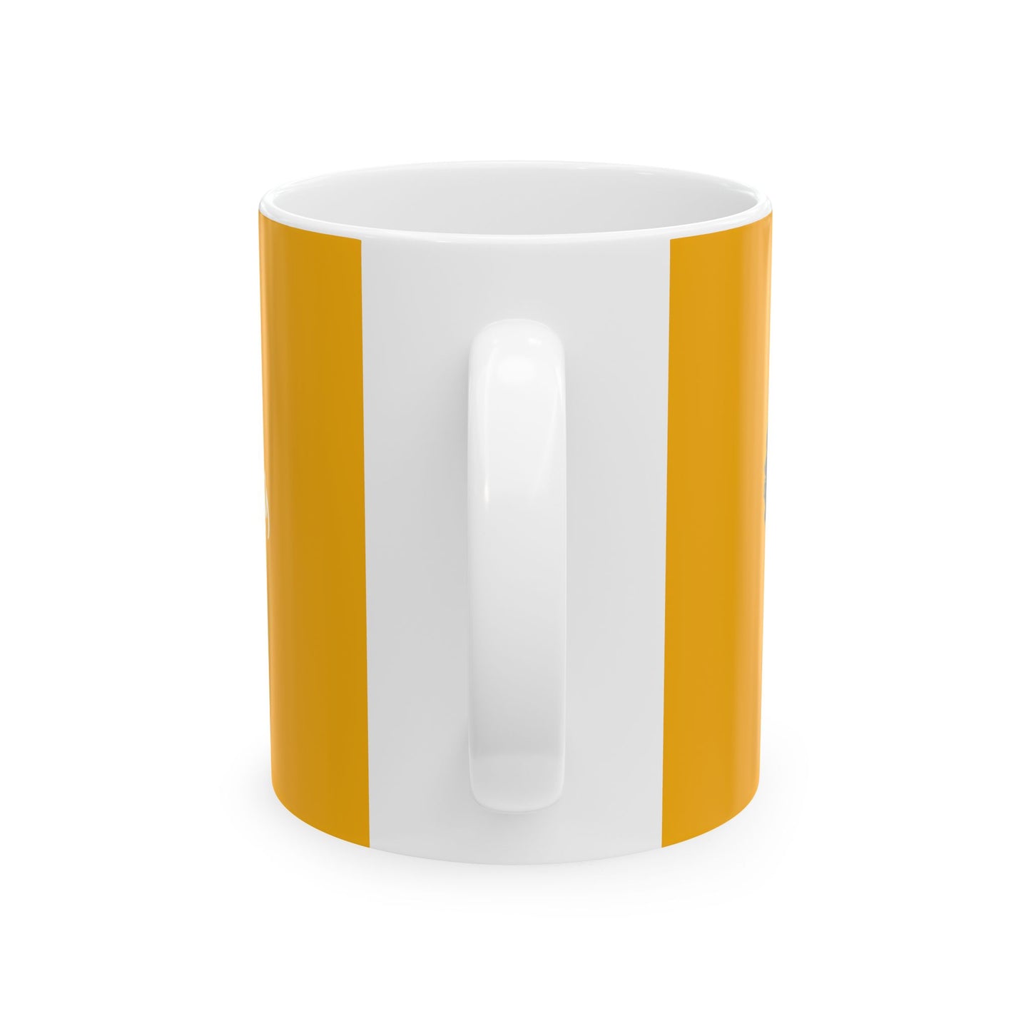 Krishna Radha Mug – Yellow Ceramic Coffee Cup with “Partners in Everything” Design