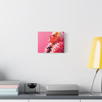 Donquixote Doflamingo Anime Matte Canvas Wall Art – 9" x 12" Pink Aesthetic Decor