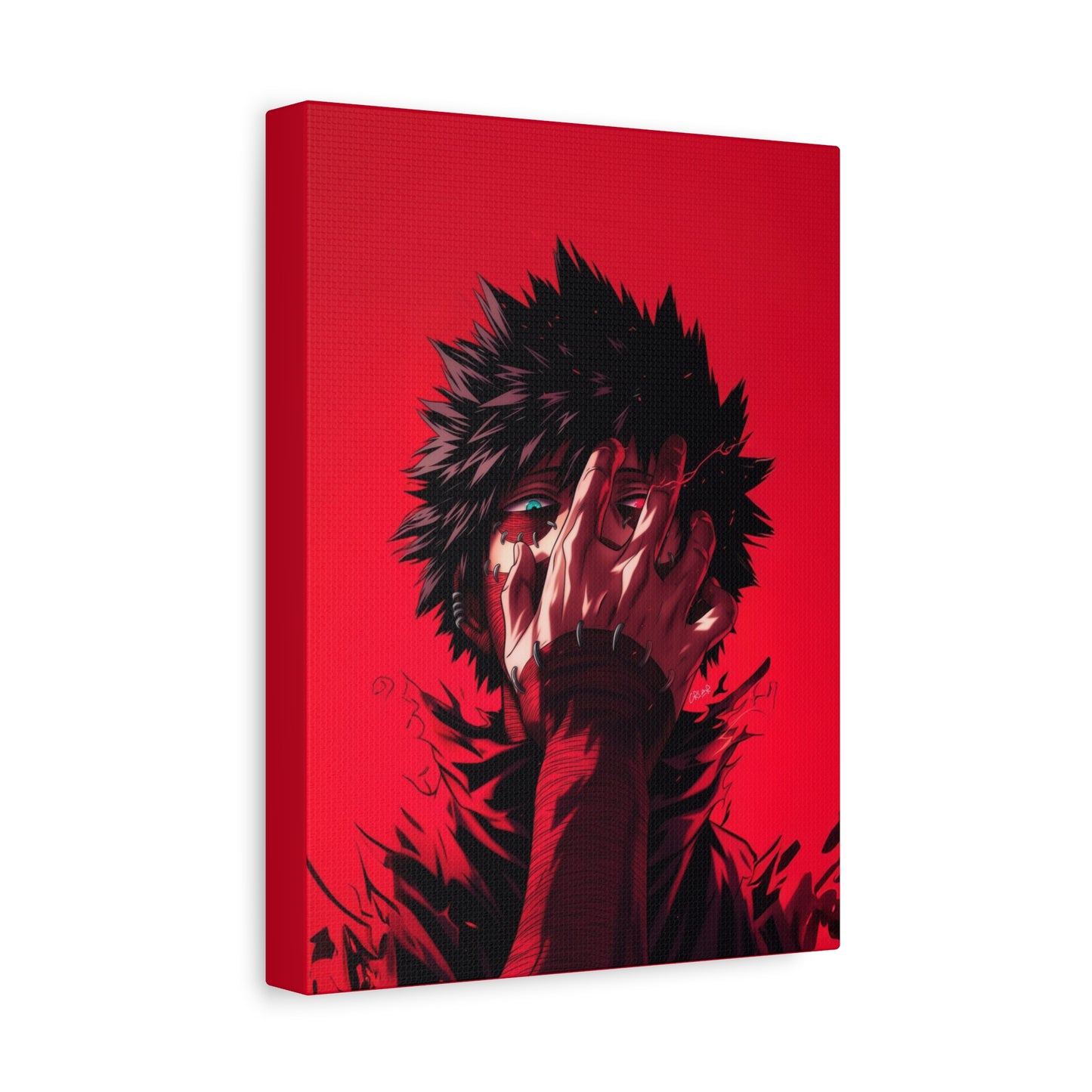 Anime Character Matte Canvas Wall Art – 9" x 12" Red Aesthetic Room Decor