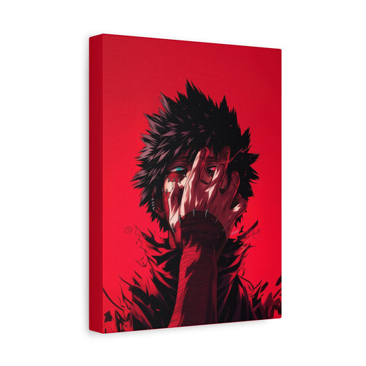 Anime Character Matte Canvas Wall Art – 9" x 12" Red Aesthetic Room Decor