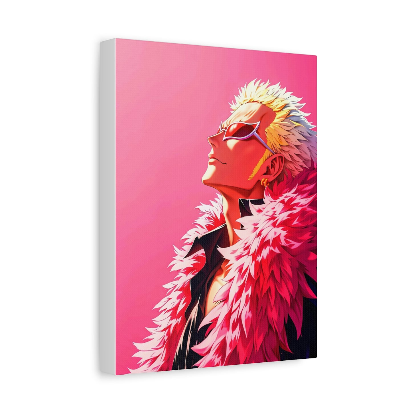 Donquixote Doflamingo Anime Matte Canvas Wall Art – 9" x 12" Pink Aesthetic Decor