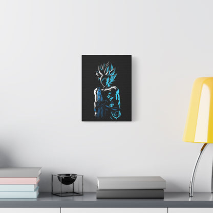 Anime Character Matte Canvas Wall Art – 9" x 12" Black & Blue Aesthetic Decor