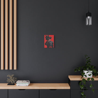 Goku Black Anime Matte Canvas Wall Art – 9" x 12" Red Dark Aesthetic Decor