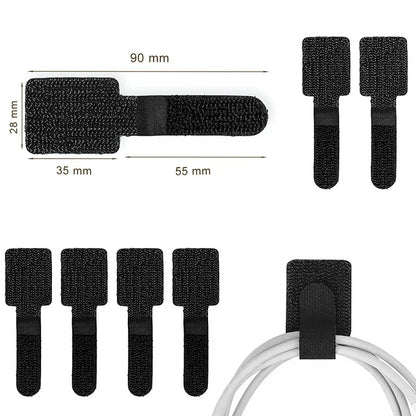 Adhesive Cable Management Straps – 20Pcs