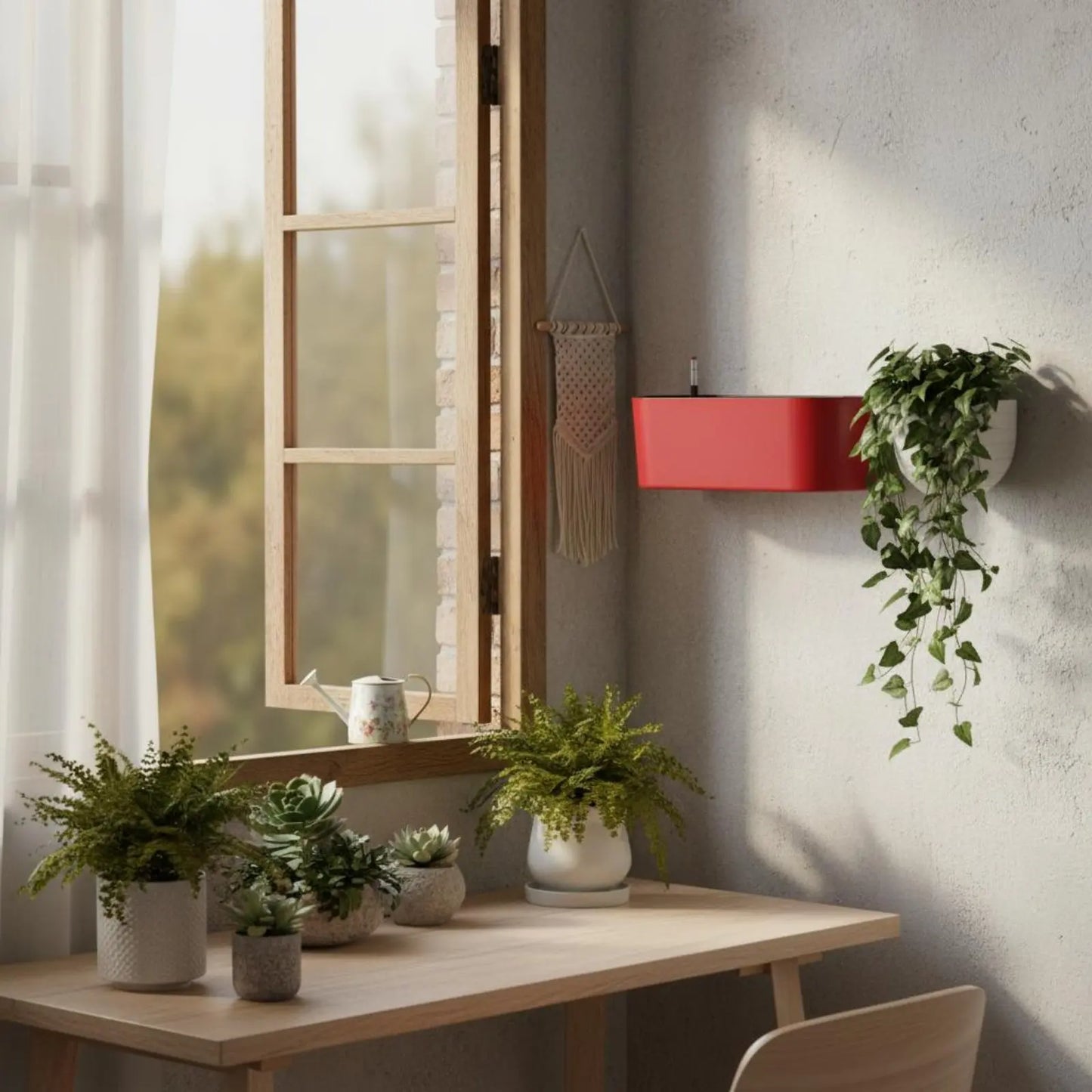 Rectangular Self-Watering Wall-Mounted Planter
