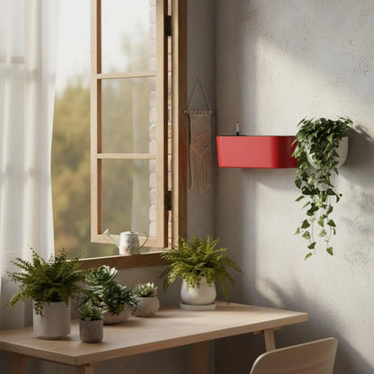 Rectangular Self-Watering Wall-Mounted Planter